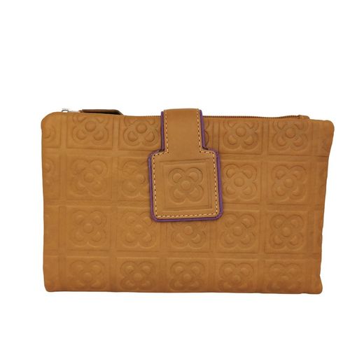 Billetera Flor de Barcelona L Mostaza