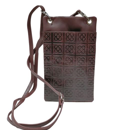 Bolso Piel Flor Barcelona Marrón