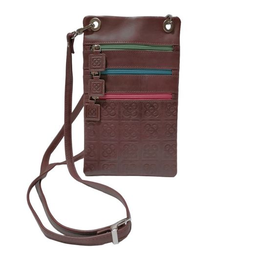 Bolso Piel Flor Barcelona Marrón
