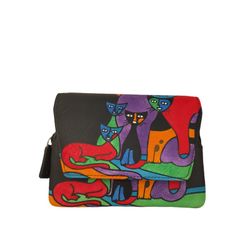 Monedero Gatos Solapa Negro