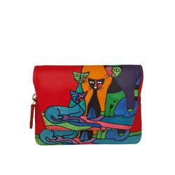 Monedero Gatos Solapa Rojo