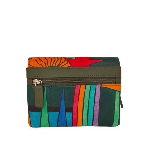 Monedero Gatos Solapa Verde